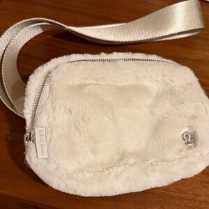 lululemon athletica Cream Faux Fur Crossbody Bag